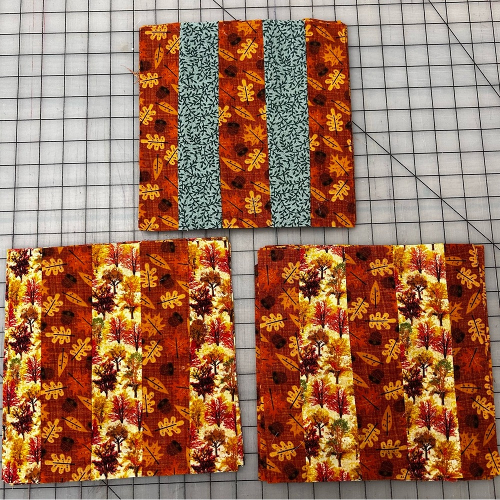 27 Handmade Patchwork Quilt Blocks Crazy Quilt Fall Amber  9” X 9” Squares